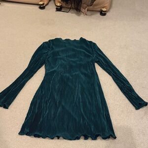 Hello Molly Teal Long Sleeve Dress